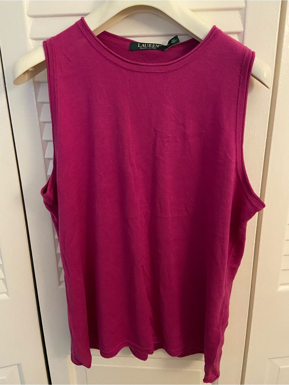 Ralph Lauren Fuchsia Crewneck Sleeveless Tank
